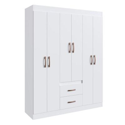 Guarda-roupas 6 Portas 2 Gavetas Multimóveis Cr35111 Branco Branco