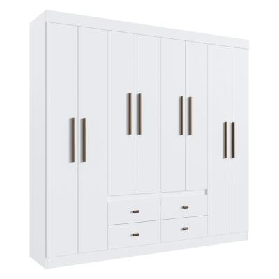 Guarda-roupas 8 Portas 4 Gavetas Multimóveis Cr35110 Branco Branco