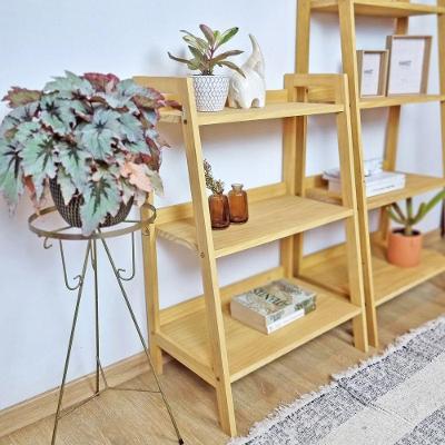 Estante Tipo Escada Pipa 3 Prat 88a X 60l X 38p Em Madeira De Pinus Cor Mel
