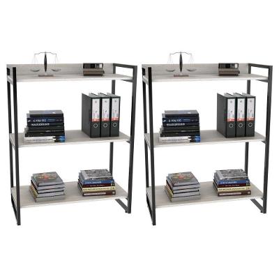 Kit 2 Estantes Estilo Industrial 80cm 3 Prateleiras Snow