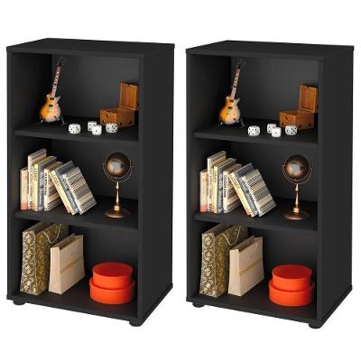Kit 2 Estantes Com 2 Prateleiras Clean A2 81X45 Cm Preto