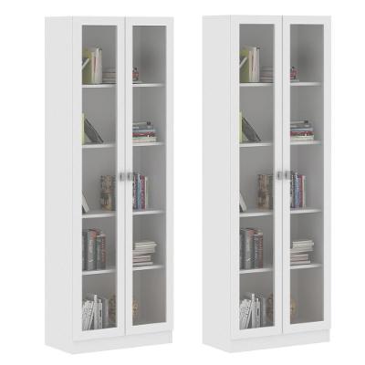 Kit 2 Estantes 2 Portas 4 Prateleiras 171X59 Branco