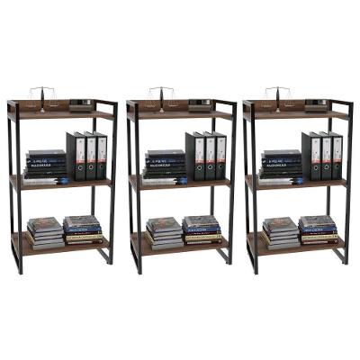 Kit 3 Estantes Estilo Industrial 60cm 3 Prateleiras Nogal