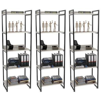Kit 3 Estantes Industrial 60cm 5 Prateleiras C08 Snow