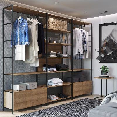 Kit Guarda Roupa Steel Quadra Closet com 3 Estantes Vermont