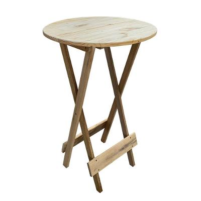 Mesa Bistrô Dobrável De Madeira Padrão - Sem Pintura/Crua - Marrom