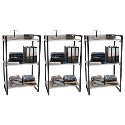 Kit 3 Estantes Estilo Industrial 60cm 3 Prateleiras Snow