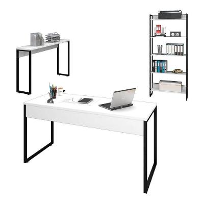 Mesa 150 Aparador E Estante Studio Industrial Branco