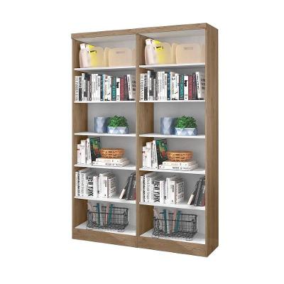 Livreiro Multiuso Carvalho/branco Kit Com 2 - Fdecor