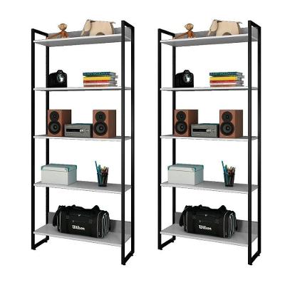 Kit 2 Estantes Livreiro Studio Industrial Branco Mpozenato
