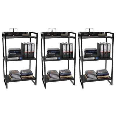 Kit 3 Estantes Estilo Industrial 60cm Preto Onix Mpozenato