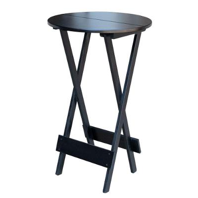 Mesa Bistrô Dobrável De Madeira Maciça - Preto - Preto