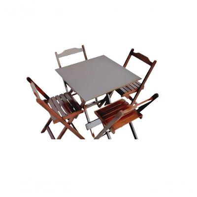 Conjunto Mesa Dobrável 70X70 Com 4 Cadeiras
