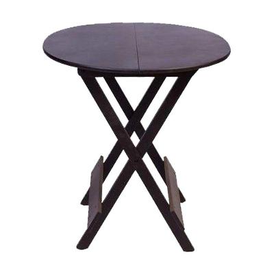 Mesa Redonda Dobrável Em Madeira Maciça 70X70 Marrom Ideal Para Bares E Restaurantes