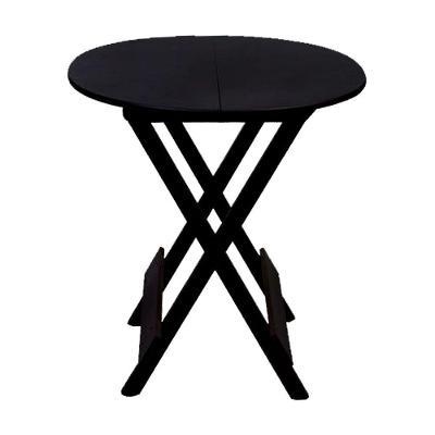 Mesa Redonda Dobrável Em Madeira Maciça 70X70 Preto Ideal Para Bares E Restaurantes