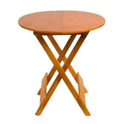 Mesa 70X70 Dobrável Redonda Em Madeira Padrão - Mel - Marrom