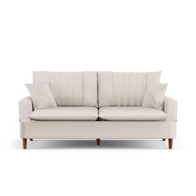 Sofá 3 Lugares 180cm Com Almofadas Veras D05 Linho Cru