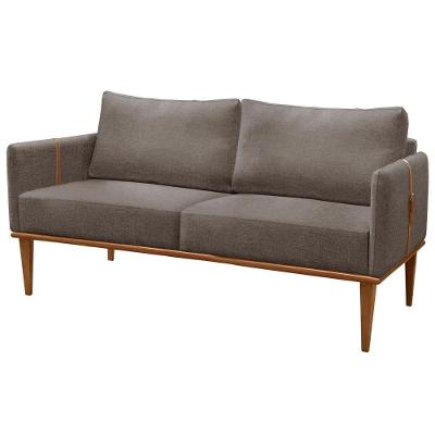 Sofá Namoradeira Milla Luxo Castellar Móbile Linho Cappuccino Linho Cappuccino