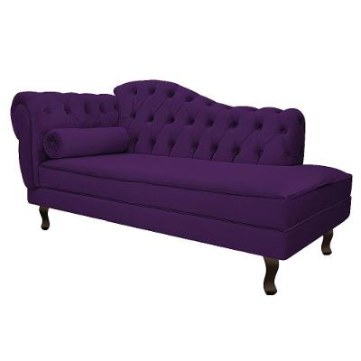 Diva Recamier Diana 160cm Lado Direito Suede Roxo
