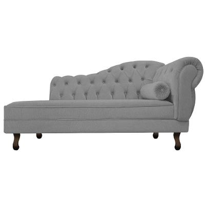Diva Recamier Diana 140cm Lado Esquerdo Suede Cinza