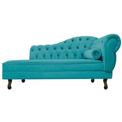 Diva Recamier Diana 140cm Lado Esquerdo Suede Azul Turquesa