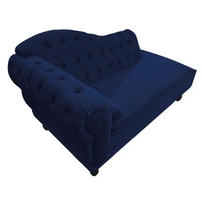 Diva Recamier Diana 160cm Lado Direito Suede Azul Marinho