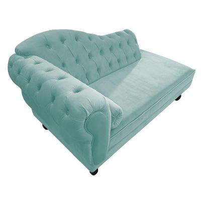 Diva Recamier Diana 160cm Lado Direito Suede Azul Tiffany