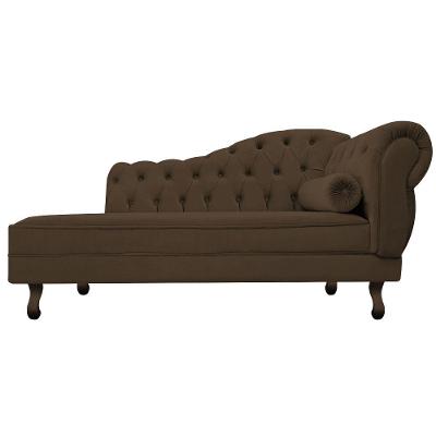 Diva Recamier Diana 160cm Lado Esquerdo Suede Marrom