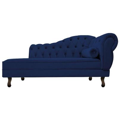 Diva Recamier Diana 160cm Lado Esquerdo Suede Azul Marinho