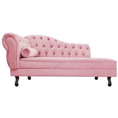 Diva Recamier Diana 185cm Lado Direito Suede Rosa Bebê