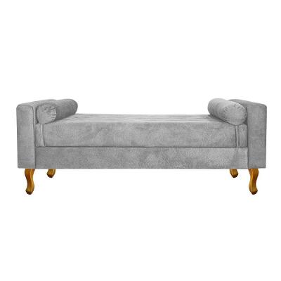 Recamier Baú Félix Casal 140cm Suede Cinza