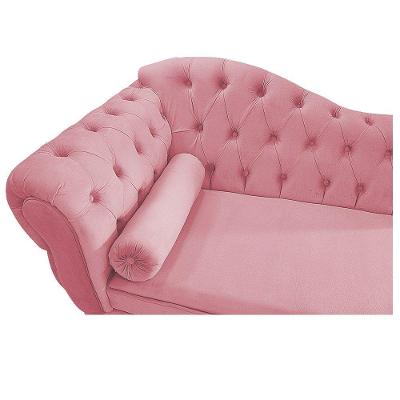 Recamier Diana 140cm Lado Direito Suede Rosa Bebê
