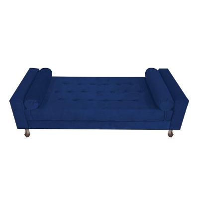Recamier Baú Félix Solteiro 195cm Suede Azul Marinho
