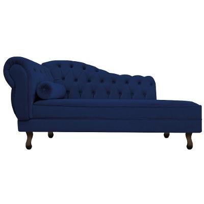 Recamier Diana 140cm Lado Direito Suede Azul Marinho