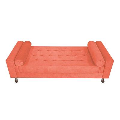 Recamier Baú Félix Solteiro 100cm Suede Terracota