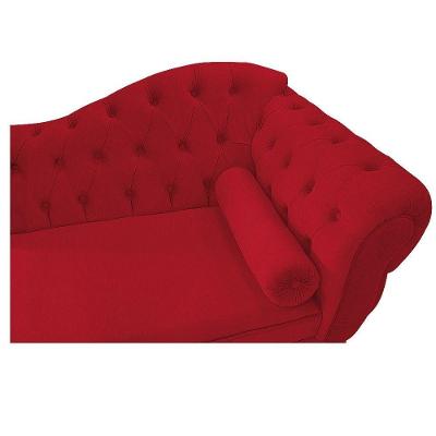 Recamier Diana 140cm Lado Esquerdo Suede Vermelho