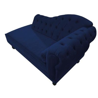 Recamier Diana 140cm Lado Esquerdo Suede Azul Marinho