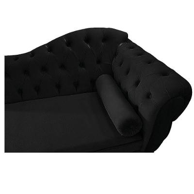 Recamier Diana 140cm Lado Esquerdo Suede Preto