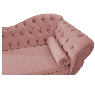 Recamier Diana 140cm Lado Esquerdo Suede Rosê