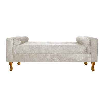 Recamier Baú Félix Solteiro 100cm Suede Bege