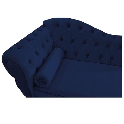 Recamier Diana 185cm Lado Direito Suede Azul Marinho
