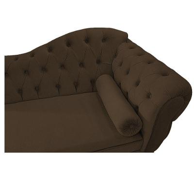 Recamier Diana 160cm Lado Esquerdo Suede Marrom