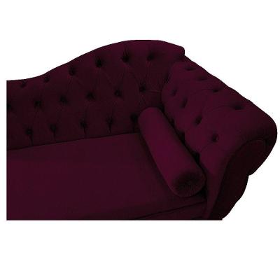 Recamier Diana 160cm Lado Esquerdo Suede Bordô