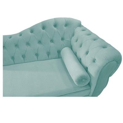 Recamier Diana 160cm Lado Esquerdo Suede Azul Tiffany
