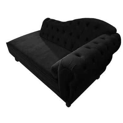 Recamier Diana 160cm Lado Esquerdo Suede Preto
