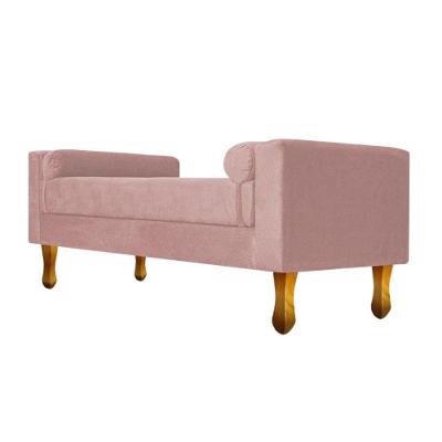 Recamier Félix Solteiro 90cm Suede Rosê
