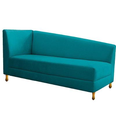 Recamier Valéria 140cm Direito Suede Turquesa Doce Sonho