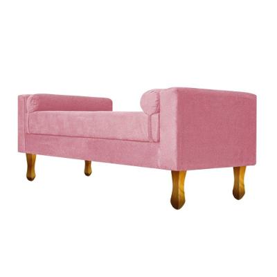 Recamier Félix Solteiro 120cm Suede Rosa Bebê