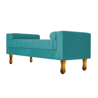 Recamier Félix Solteiro 100cm Suede Azul Turquesa
