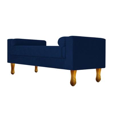Recamier Félix Solteiro 100cm Suede Azul Marinho